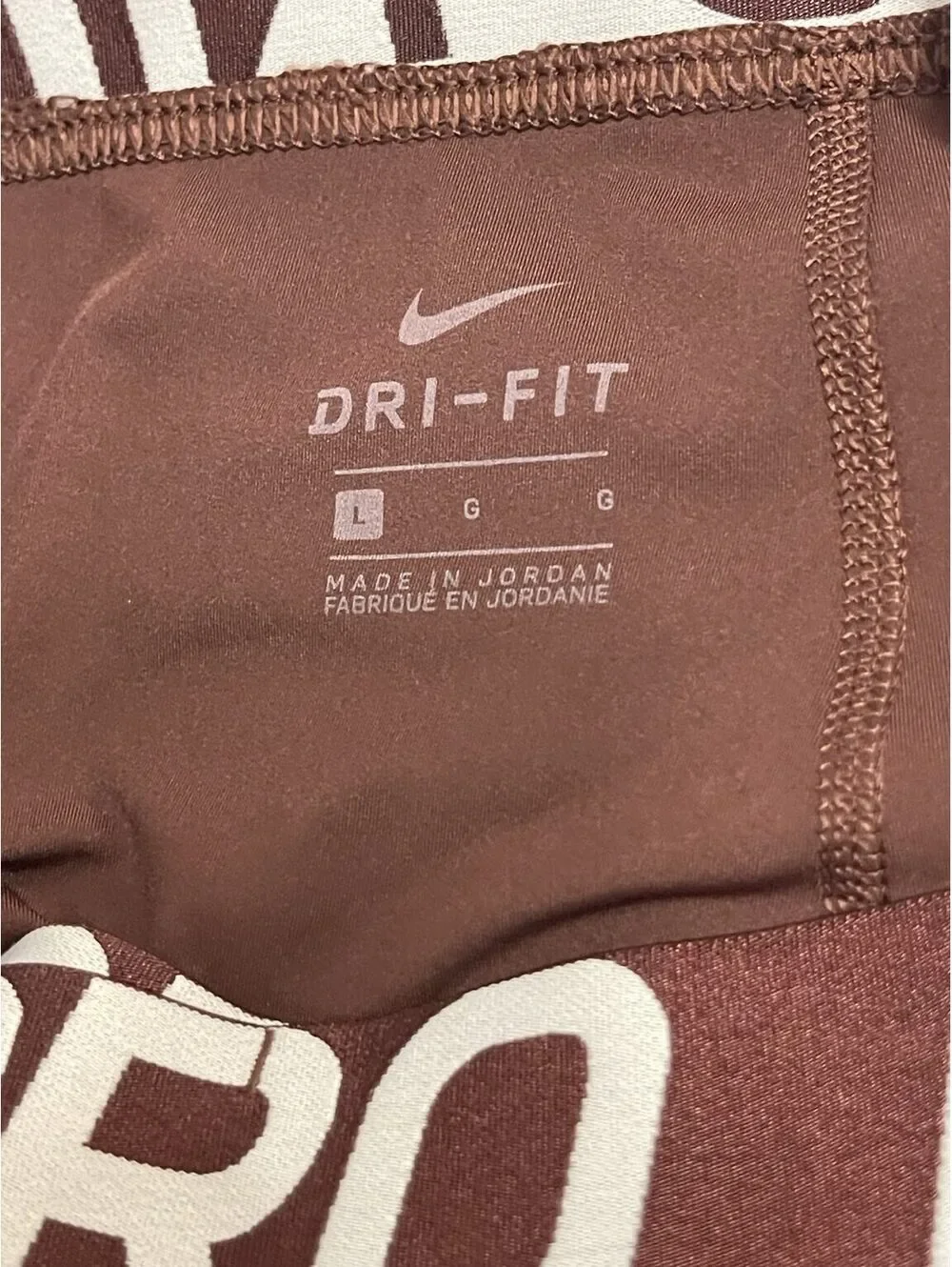 Nike Pro Dri-FIT Burgundy Cropped Compression Leggings Women's Large